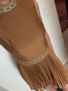 Vintage Miss Theme New York gold 60’s Palm Royal mini party cocktail dress 6